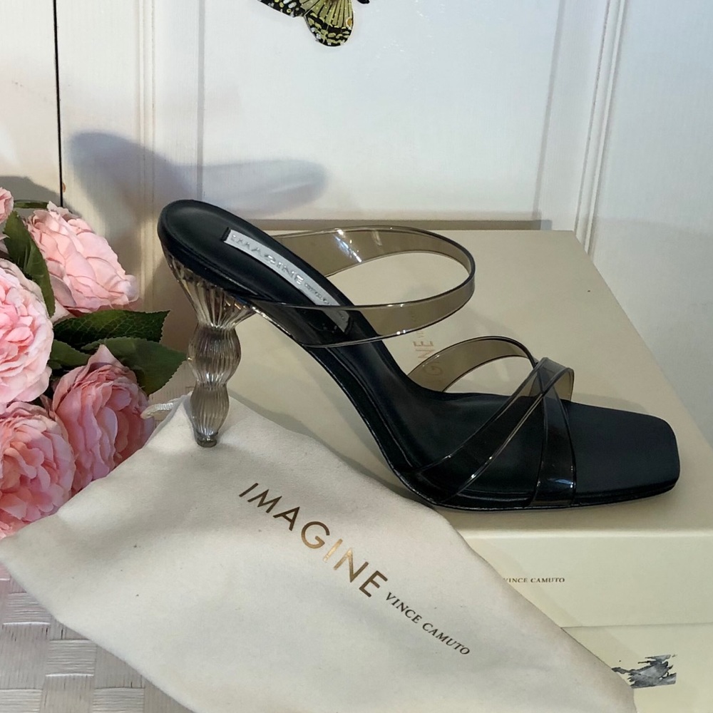 📁 Imagine Vince Camuto Breean Lucite Statement Heels - Picture 15 of 16